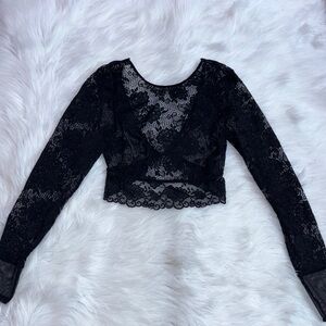 H&M Black Fitted Crop Blouse
